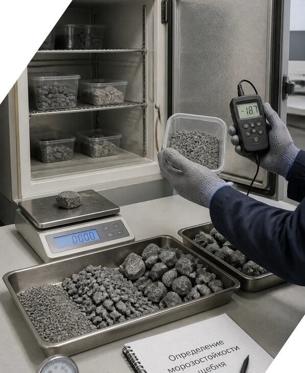 Определение морозостойкости щебня в Саяногорске от 3585 р. | ЭкспертизаРоссия