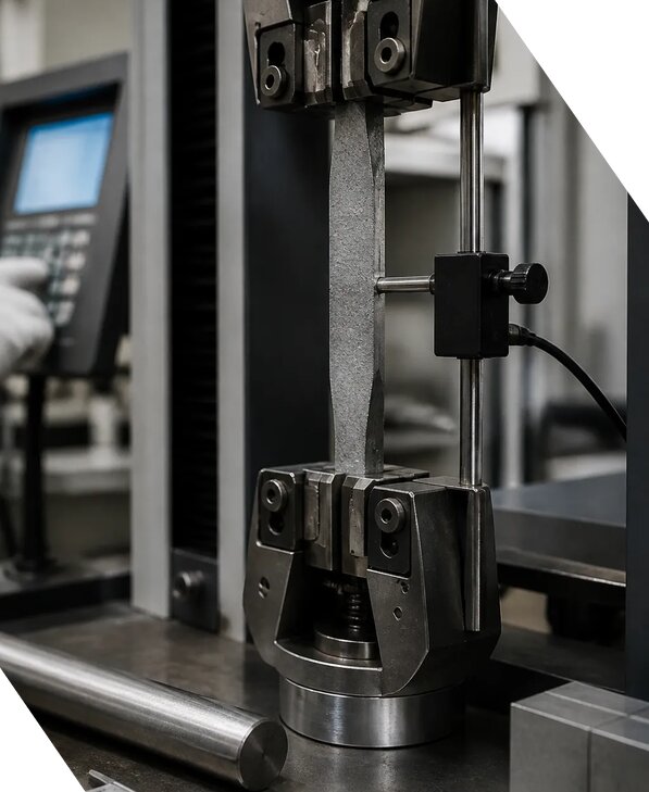 Механические испытания металла в строительной лаборатории в Саяногорске