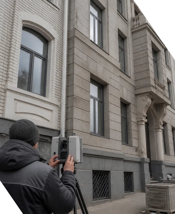 Лазерное сканирование фасадов зданий для обследования в Саяногорске